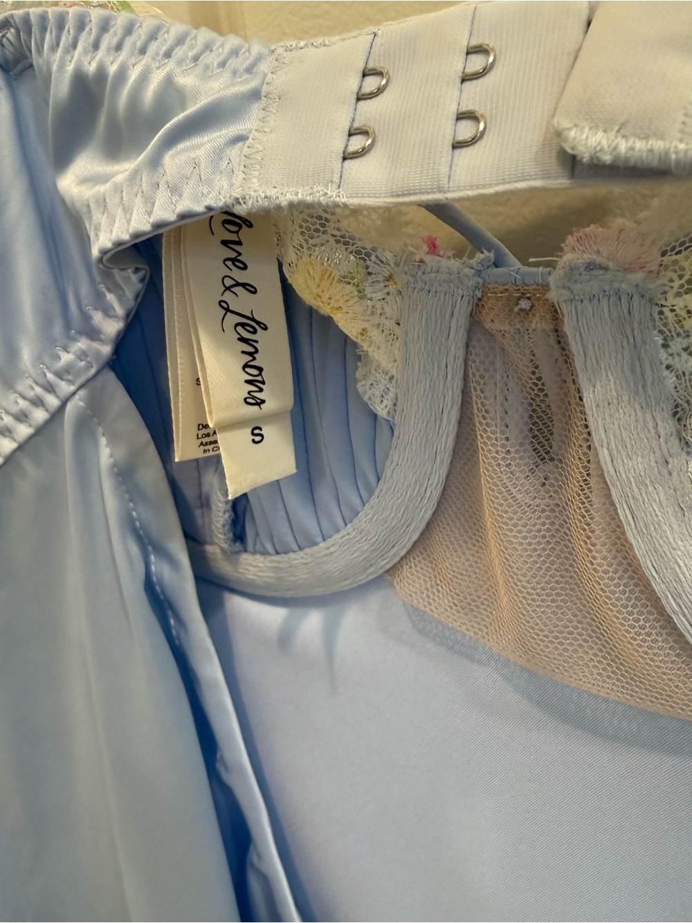 For Love and Lemons Mini Dress Size S (Sky Blue, Light Blue, Baby Blue) - Picture 3 of 4